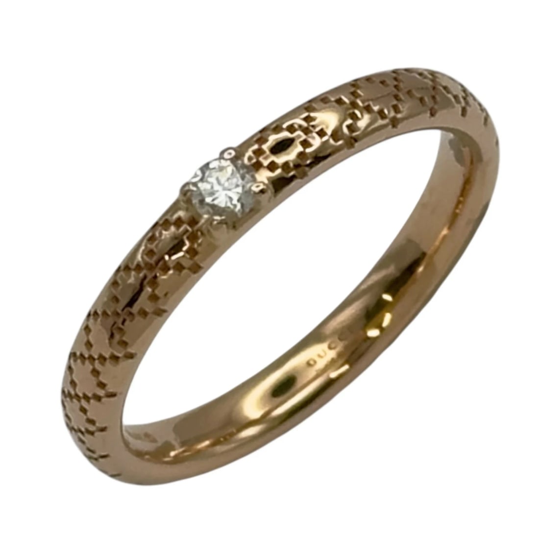 GUCCI DIAMANT PINK GOLD RING: Gucci Diamant Pink Gold Ring Brand: Gucci Type/Style: Ring Material: K18PG, Color: PG Size: US 5.75 Accessories: None Accessories Notice: When purchasing pre-owned goods, please refer to the photos