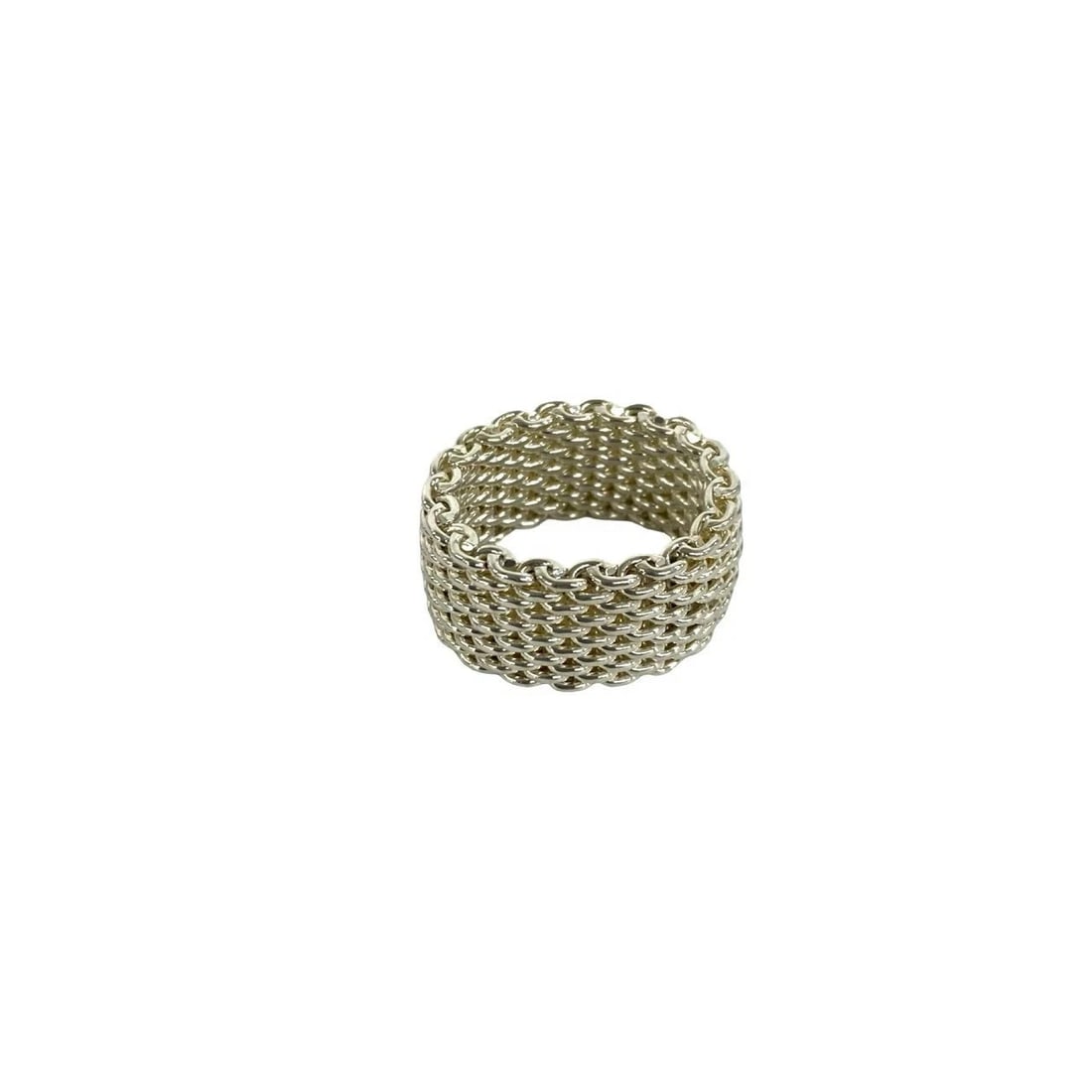 TIFFANY & CO. SOMERSET MESH RING: Tiffany & Co. Somerset Mesh Ring Brand: Tiffany & Co. Type/Style: Ring Material: SV925, Color: Silver Size: US 7.5 Accessories: None Accessories Notice: When purchasing pre-owned goods, please refer