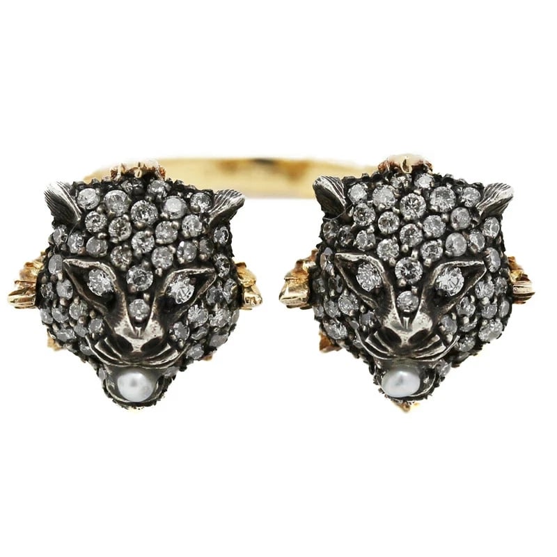 GUCCI LE MARCHE DE MERVEILLE DIAMOND PEARL RING: Gucci Le Marche de Merveille Diamond Pearl Ring Brand: Gucci Type/Style: Ring Material: K18YG, Color: YG Size: 6.75US Accessories: None Accessories Notice: When purchasing pre-owned goods, please