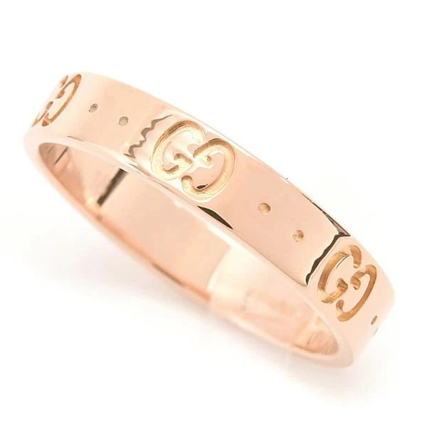 GUCCI ICON RING MEN'S PINK GOLD: Gucci Icon Ring Men's Pink Gold Brand: Gucci Type/Style: Ring Material: K18PG, Color: PG Size: US 8 Accessories: None Accessories Notice: When purchasing pre-owned goods, please refer to t