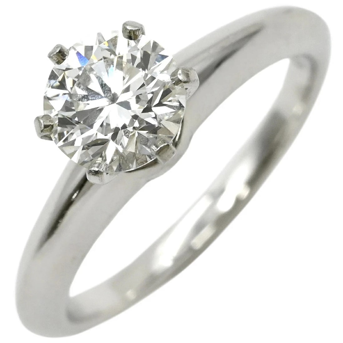 TIFFANY & CO SOLITAIRE DIAMOND RING PLATINUM SILVER: Tiffany & Co Solitaire Diamond Ring Platinum Silver Brand: Tiffany & Co. Type/Style: Ring Material: SV925 PT950, Color: PT Silver Size: US 5.5 Accessories: None Accessories Notice: When pu