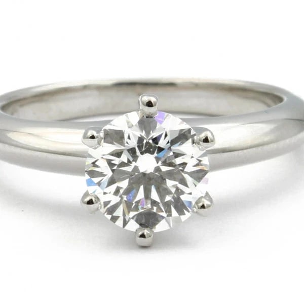 TIFFANY SOLITAIRE DIAMOND RING PT950: Tiffany Solitaire Diamond Ring PT950 Brand: Tiffany & Co. Type/Style: Ring Material: PT950, Color: PT Size: US 3.5 Accessories: None Accessories Notice: When purchasing pre-owned goods, please refer
