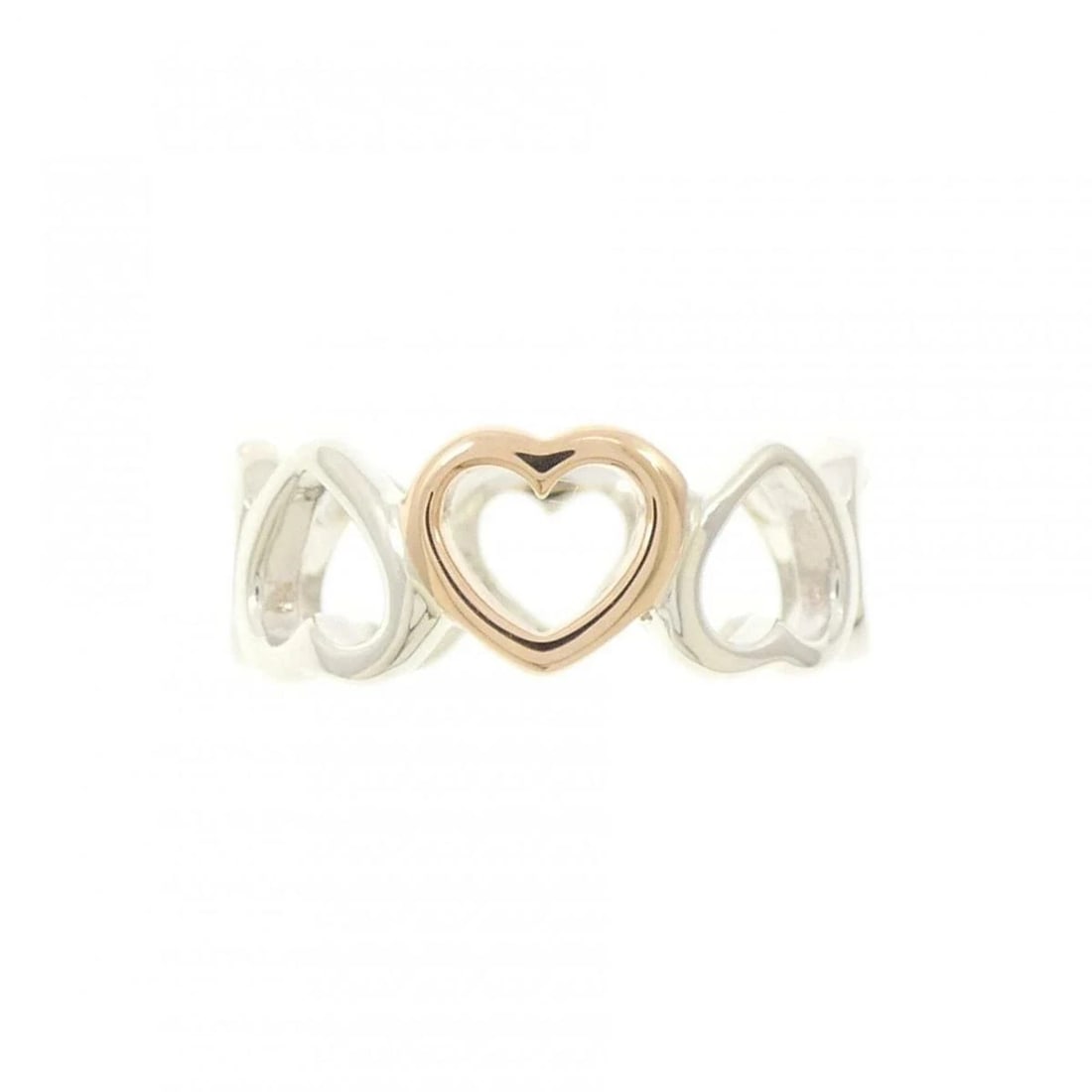 TIFFANY SENTIMENTAL RING 925 SILVER PINK GOLD: Tiffany Sentimental Ring 925 Silver Pink Gold Brand: Tiffany & Co. Type/Style: Ring Material: SV925 K18PG, Color: PG Silver Size: US 5.5 Accessories: None Accessories Notice: When purchasing