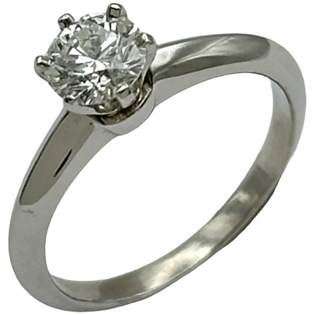 TIFFANY & CO SOLITAIRE RING PLATINUM: Tiffany & Co Solitaire Ring Platinum Brand: Tiffany & Co. Type/Style: Ring Material: PT950, Color: PT Size: 4.75 - 5 US Accessories: None Accessories Notice: When purchasing pre-owned good
