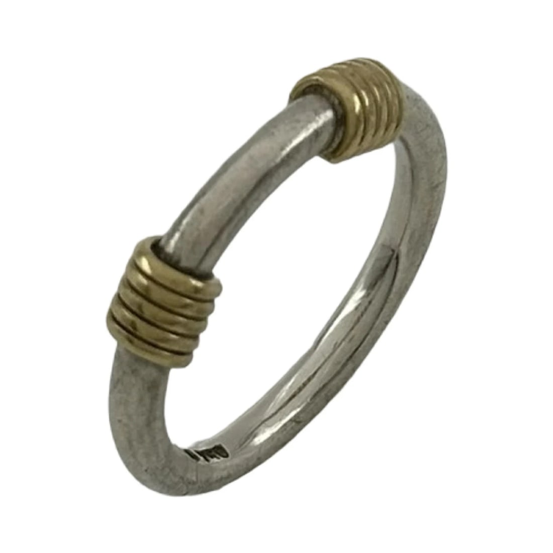 TIFFANY SILVER 925/750 BAND WITH RING: Tiffany Silver 925/750 Band With Ring Brand: Tiffany & Co. Type/Style: Ring Material: Sterling Silver (925/750), Color: Silver Size: US 3.5 Accessories: None Accessories Notice: When purchasing