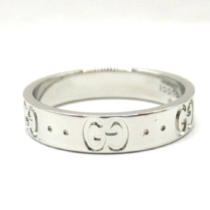 GUCCI ICON RING K18WG WHITE GOLD: GUCCI Icon Ring K18WG White Gold Brand: Gucci Type/Style: Ring Material: K18WG, Color: WG Size: US 5.5 Accessories: None Accessories Notice: When purchasing pre-owned goods, please refer t