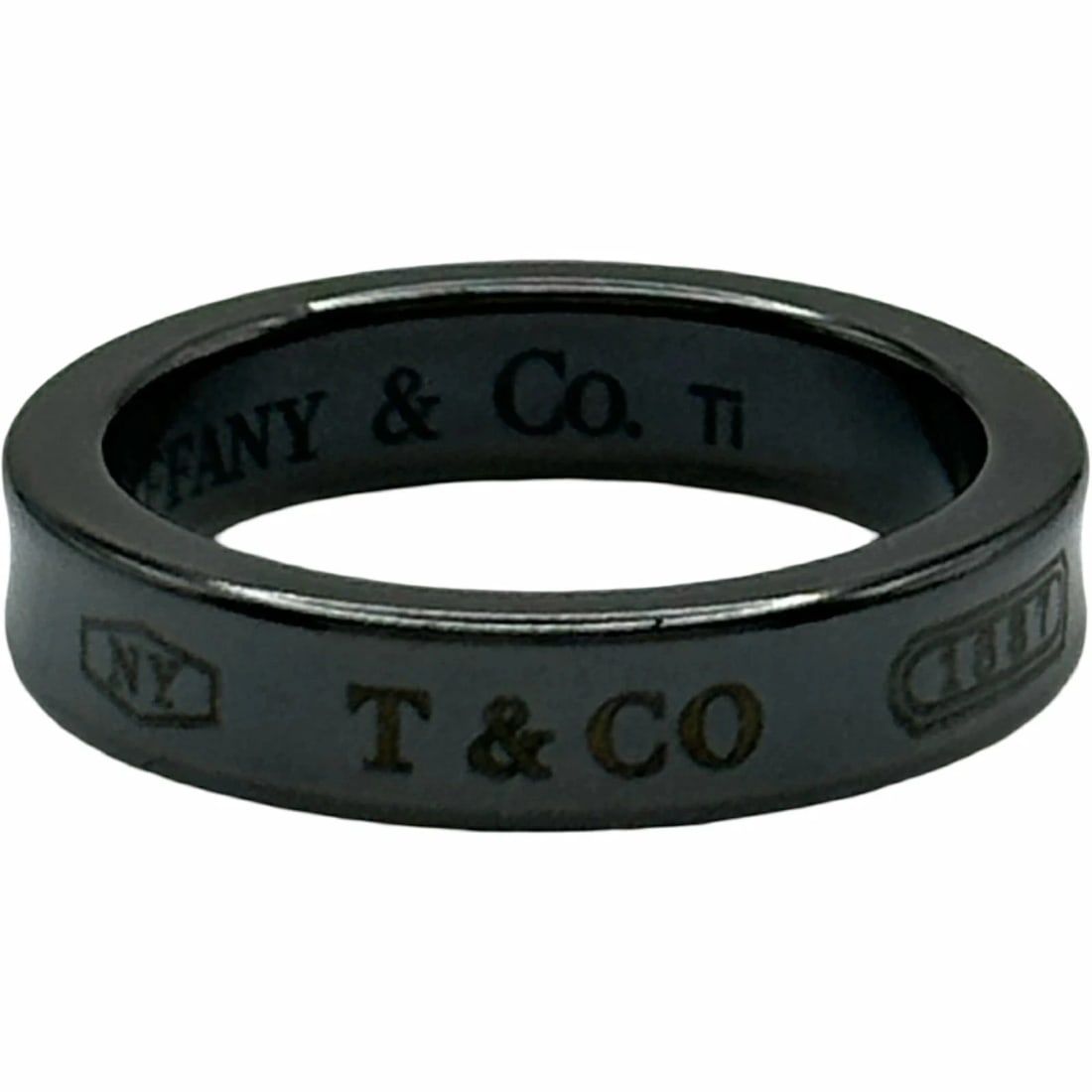 TIFFANY NARROW BLACK TITANIUM RING - 2