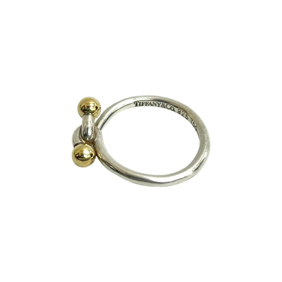 TIFFANY&CO. LOVE KNOT HOOK & EYE RING: TIFFANY&Co. Love Knot Hook & Eye ring Brand: Tiffany & Co. Type/Style: Ring Material: Silver 925, K10 Yellow Gold, Color: Silver x Gold Size: 4 US Accessories: None Accessories Notice: When