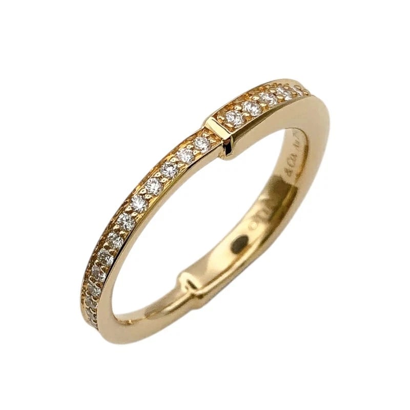 TIFFANY LOCK RING PAVE DIAMOND K18 YELLOW GOLD: Tiffany Lock Ring Pave Diamond K18 Yellow Gold Brand: Tiffany & Co. Type/Style: Ring Material: K18YG, Color: YG Size: US 6.25 Accessories: None Accessories Notice: When purchasing pre-owne
