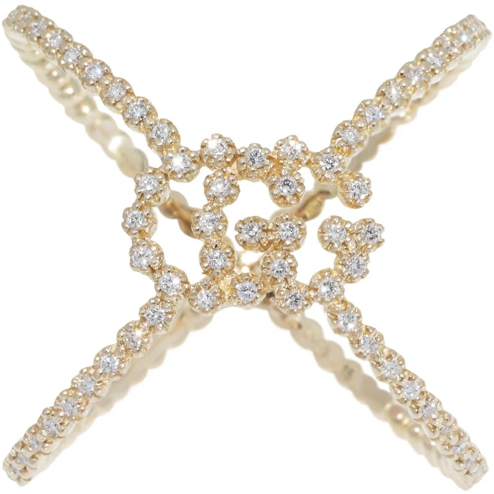 GUCCI DIAMOND 18K YG RING: Gucci Diamond 18K YG Ring Brand: Gucci Type/Style: Ring Material: K18YG, Color: YG Size: US 7.25 Accessories: None Accessories Notice: When purchasing pre-owned goods, please refer to the photos of