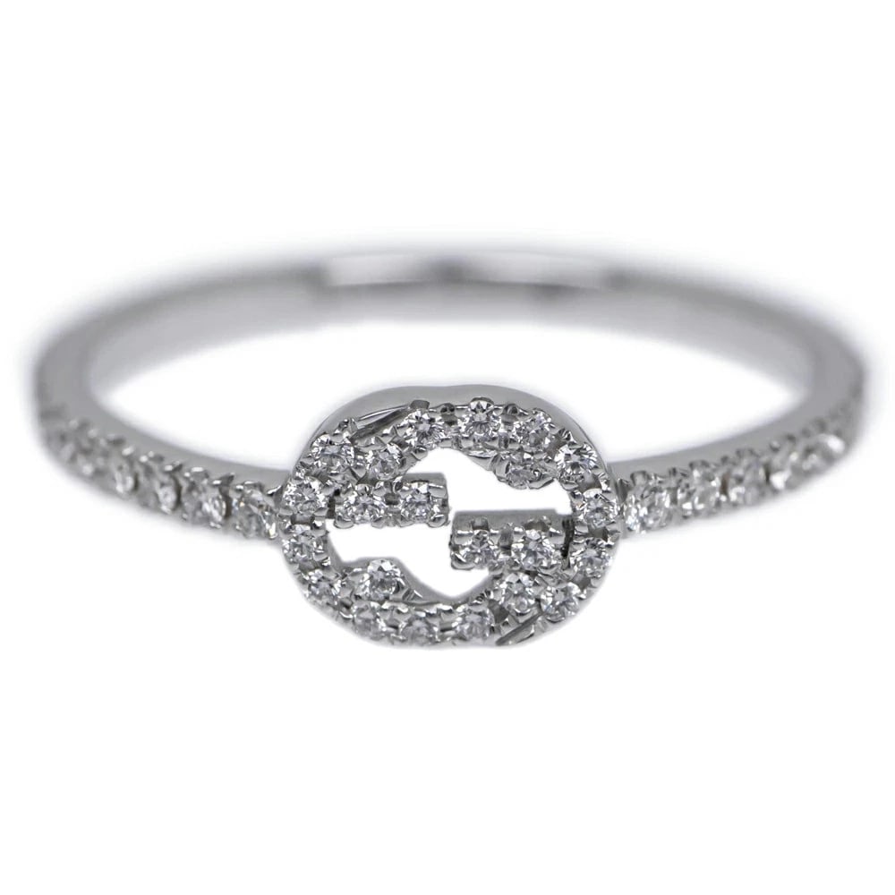 GUCCI INTERLOCKING GG RING: Gucci Interlocking GG Ring Brand: Gucci Type/Style: Ring Material: K18WG, Color: WG Size: US 10 Accessories: None Accessories Notice: When purchasing pre-owned goods, please refer to the photos of