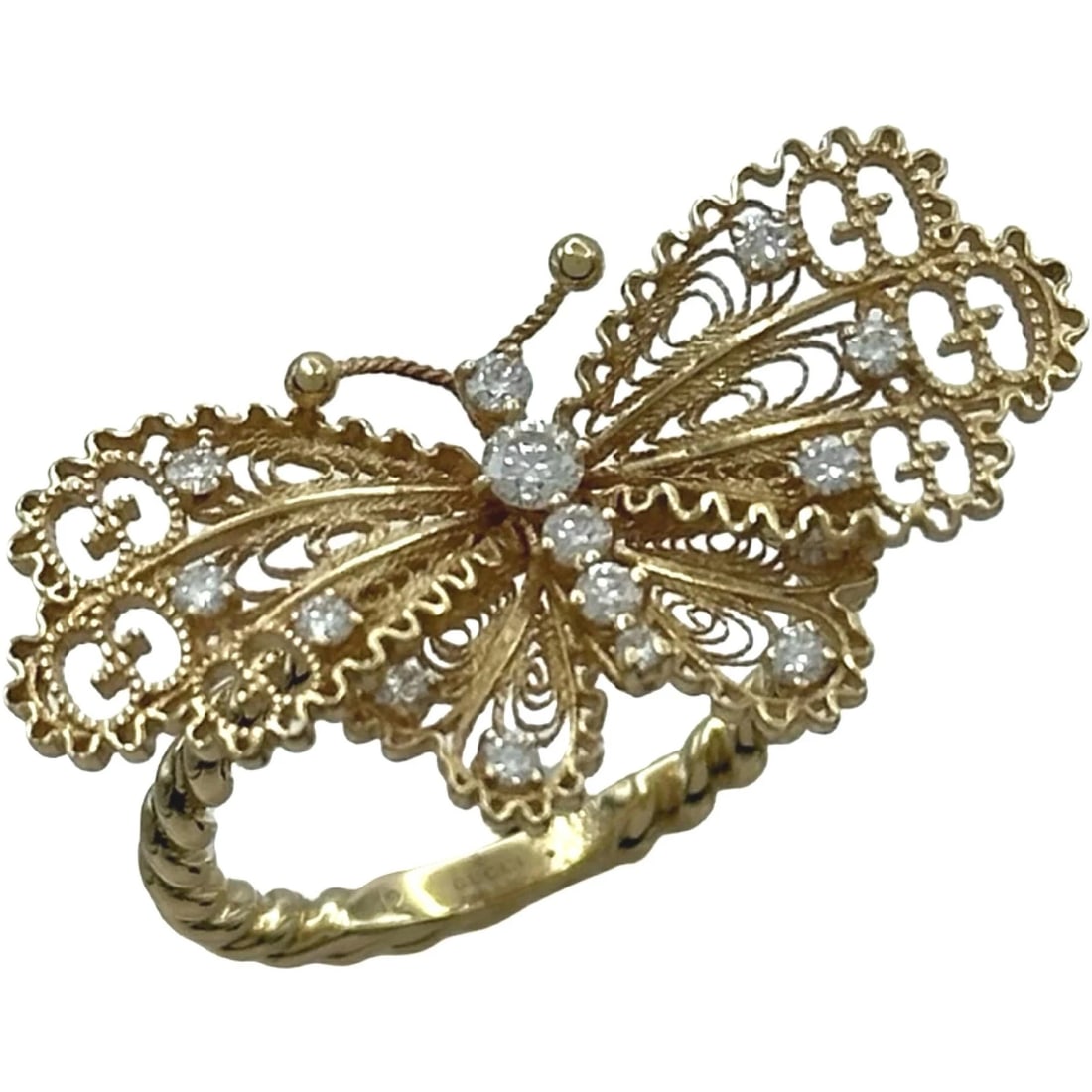 GUCCI MERVEILLE GOLD DIAMOND RING: GUCCI Merveille Gold Diamond Ring Brand: Gucci Type/Style: Ring Material: K18YG, Color: YG Size: 6 US Accessories: None Accessories Notice: When purchasing pre-owned goods, please refer to
