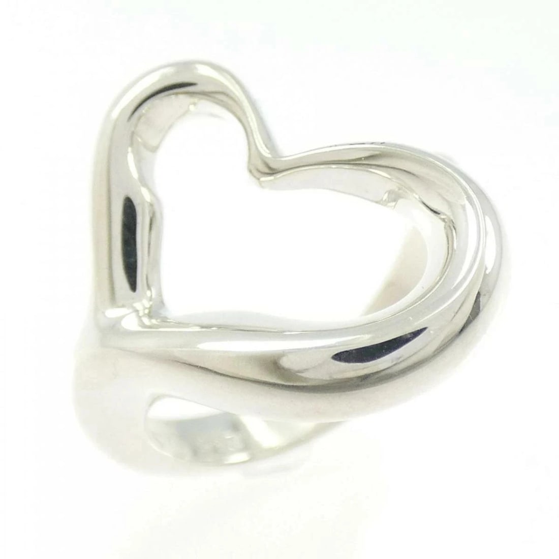 TIFFANY OPEN HEART RING SILVER: Tiffany Open Heart Ring Silver Brand: Tiffany & Co. Type/Style: Ring Material: 925 Sterling Silver, Color: Silver Size: US 5.5.5 Accessories: None Accessories Notice: When purchasing pre-owned goods,