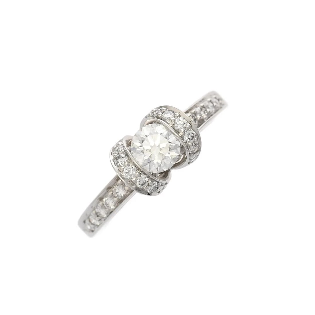 TIFFANY RIBBON RING PT950 DIAMOND: Tiffany Ribbon Ring Pt950 Diamond Brand: Tiffany & Co. Type/Style: Ring Material: Pt950 Platinum, Main Stone/Creation Natural Color: Silver Size: US 3.5.5 Accessories: None Accessories Not