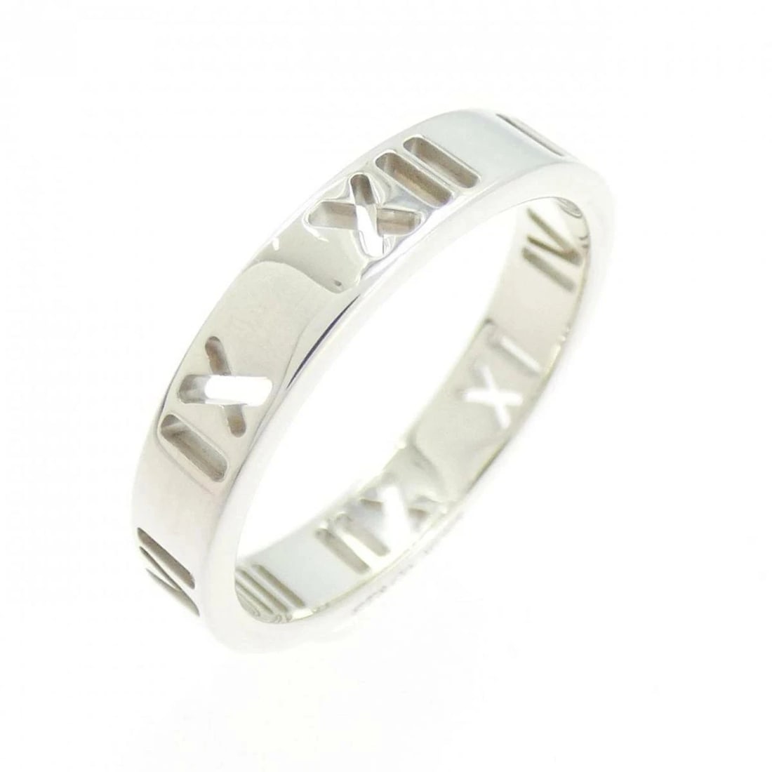 TIFFANY ATLAS NARROW RING SILVER: Tiffany Atlas Narrow Ring Silver Brand: Tiffany & Co. Type/Style: Ring Material: 925 Sterling Silver, Color: Silver Size: US 4.5.5 Accessories: None Accessories Notice: When purchasing pre-owned