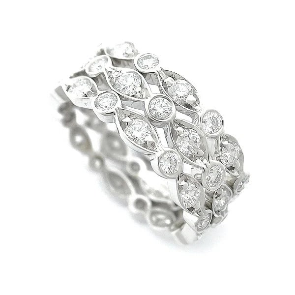 TIFFANY SWING RING DIAMOND PT950: Tiffany Swing Ring Diamond Pt950 Brand: Tiffany & Co. Type/Style: Ring Material: Pt950, Main Stone/Creation Round Diamonds Color: Silver Size: US5.75 Accessories: None Accessories Notice: When