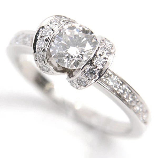 TIFFANY WOMEN'S DIAMOND RIBBON RING PT950 PLATINUM: Tiffany Women's Diamond Ribbon Ring PT950 Platinum Brand: Tiffany & Co. Type/Style: Ring Material: PT950 Platinum, Main Stone/Creation Natural Color: Silver Size: US5.25 Accessories: None Accessories