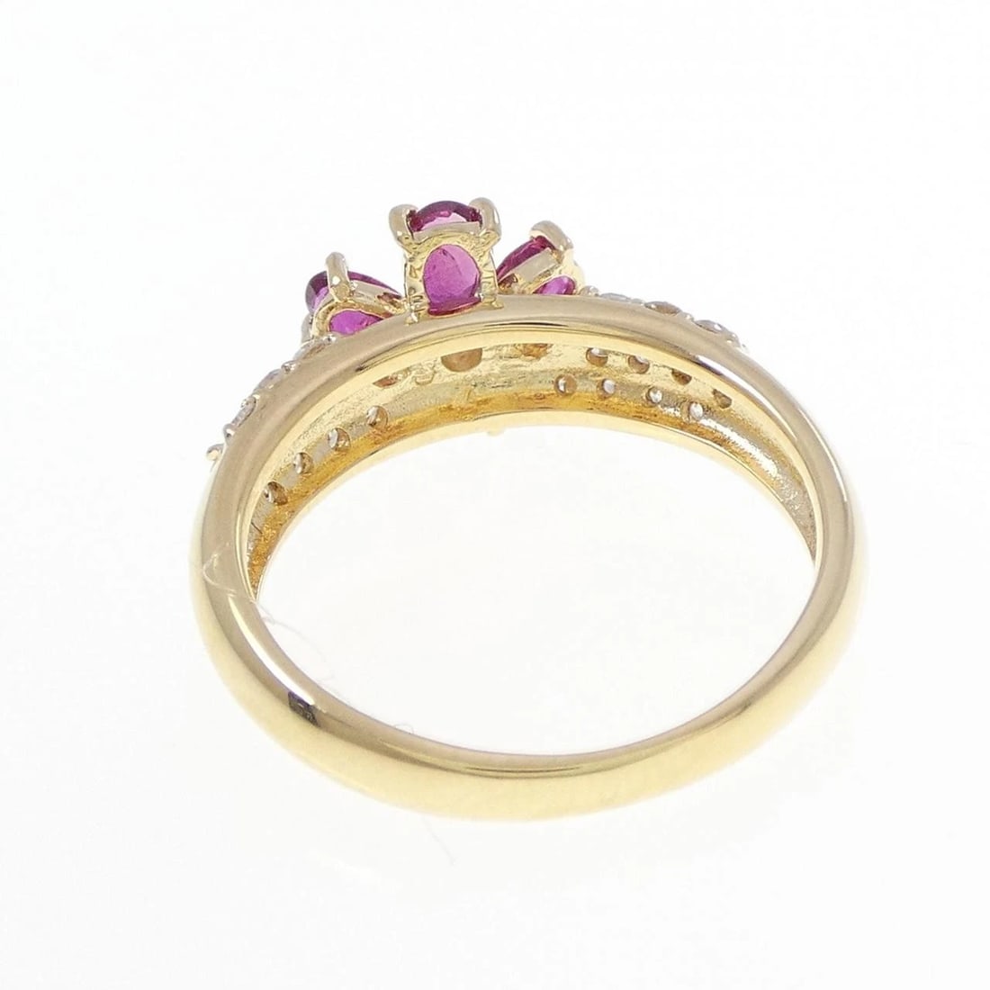K18YG FLOWER RUBY RING - 3