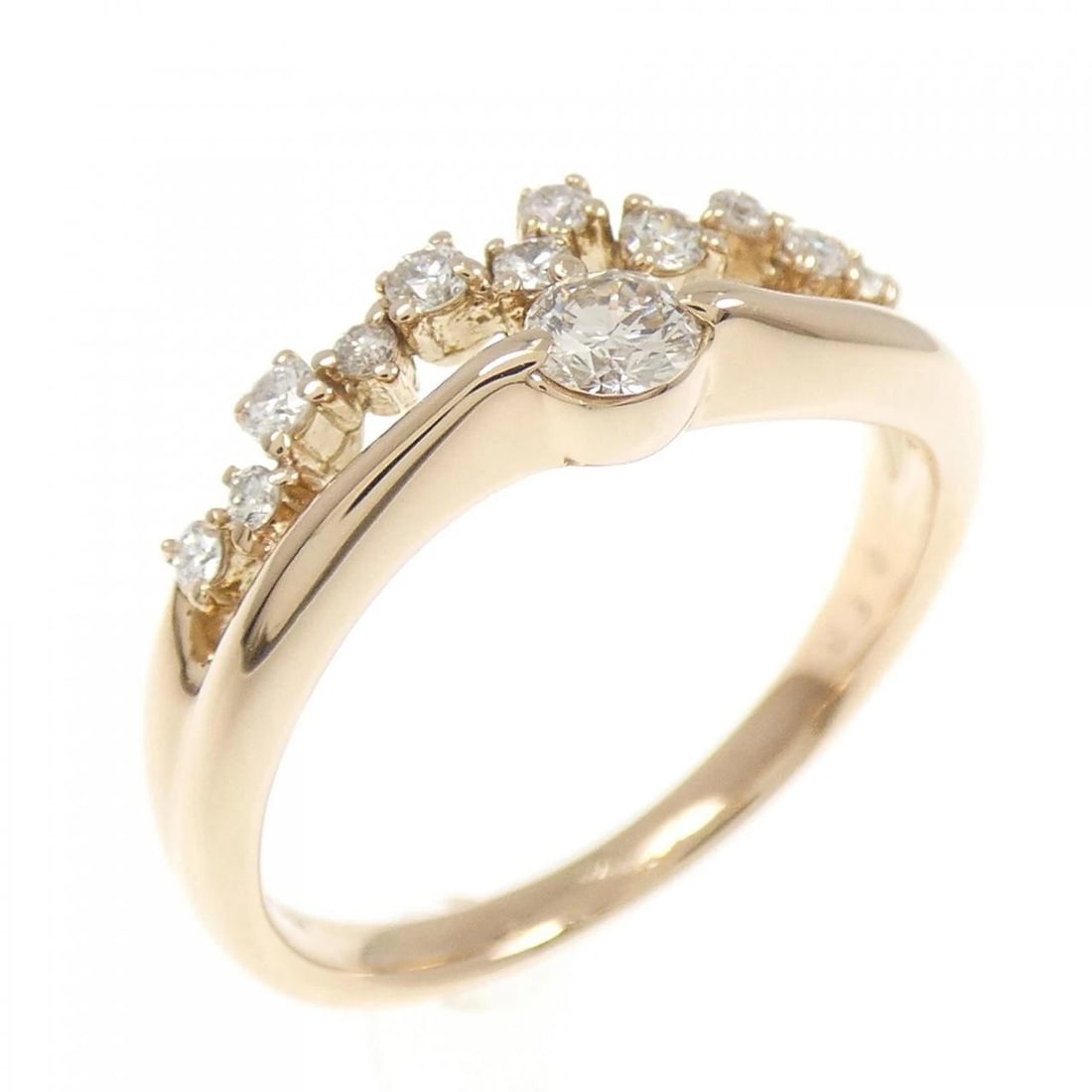 K18PG DIAMOND RING: K18PG Diamond Ring Brand: Unbranded Type/Style: Diamond Ring Material: 18k Pink Gold, Color: Pink Gold Size: US 5 3/4 Accessories: None Accessories Notice: When purchasing pre-owned goods,