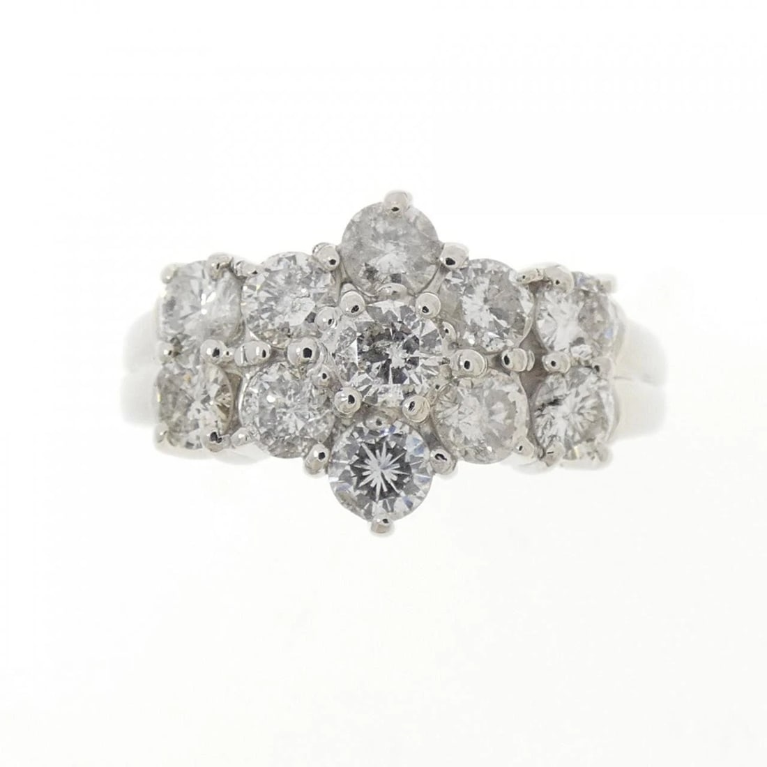 PT900 DIAMOND RING: PT900 Diamond Ring Brand: Unbranded Type/Style: Diamond Ring Material: PT900, Main Stone/Creation Natural Color: Silver Size: US 5 1/4 Accessories: None Accessories Notice: When purchasing pre-owned