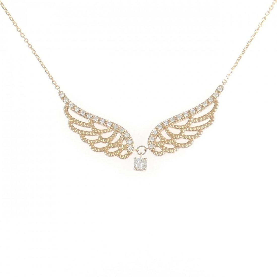 K18PG FEATHER DIAMOND NECKLACE: K18PG Feather Diamond Necklace Brand: Unbranded Type/Style: Diamond Necklace Material: K18PG, Color: Pink Gold Size: 46cm Actual Size Motif maximum width approx.: 8.3mm Chain maximum width approx.: