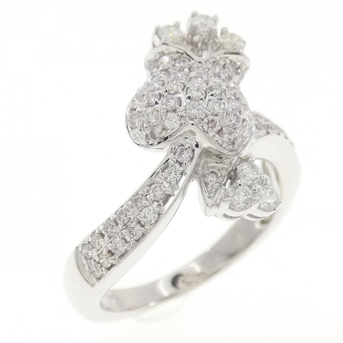 K18WG FLOWER DIAMOND RING: K18WG Flower Diamond Ring Brand: Unbranded Type/Style: Diamond Ring Material: K18WG, Color: White gold Size: US 6 1/4 Accessories: None Accessories Notice: When purchasing pre-owned goods, please