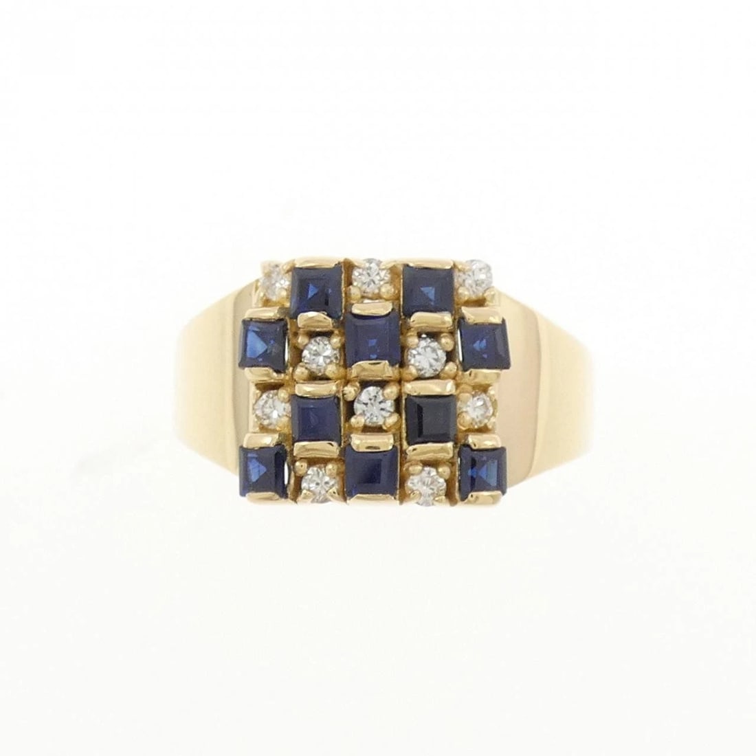 K18YG SAPPHIRE RING: K18YG Sapphire Ring Brand: Unbranded Type/Style: Sapphire Ring Material: K18YG, Main Stone/Creation Sapphire Secondary Stone Diamond Color: Yellow gold Size: US 6 Accessories: None Accessories