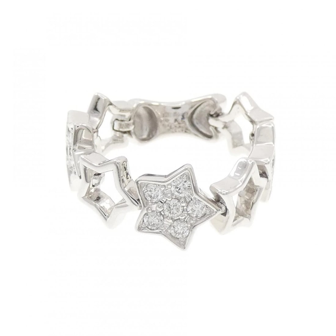 K18WG STAR DIAMOND RING: K18WG Star Diamond Ring Brand: Unbranded Type/Style: Diamond Ring Material: K18WG, Color: WG Size: US 6 1/4 Accessories: None Accessories Notice: When purchasing pre-owned goods, please refer to the