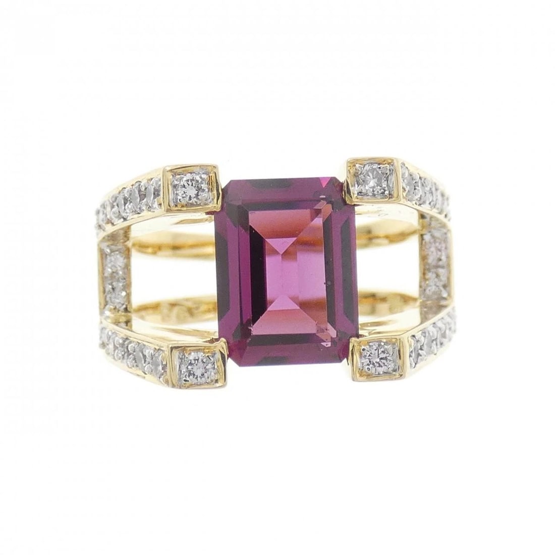 K18YG GARNET RING - 2