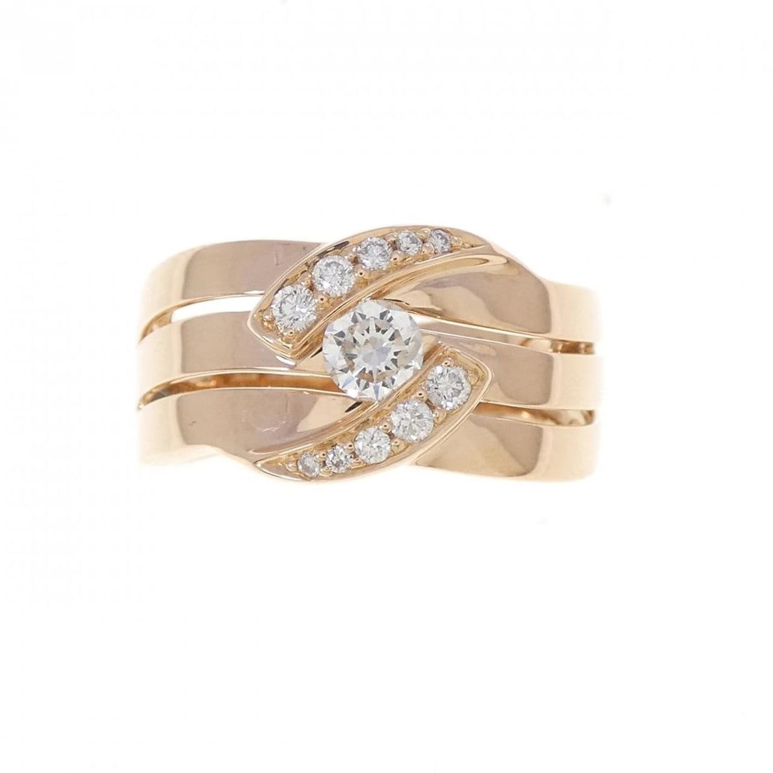 K18PG DIAMOND RING: K18PG Diamond Ring Brand: Unbranded Type/Style: Diamond Ring Material: K18PG, Color: PG Size: US 8 1/4 Accessories: None Accessories Notice: When purchasing pre-owned goods, please refer to the