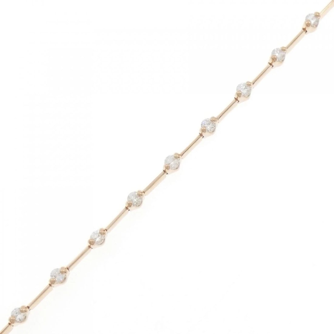 K18PG DIAMOND BRACELET: K18PG Diamond Bracelet Brand: Unbranded Type/Style: Diamond Bracelet Material: K18PG, Color: Pink Gold Size: 18.5cmActual Size Max width approx: 2.5mm Accessories: None Accessories Notice: When