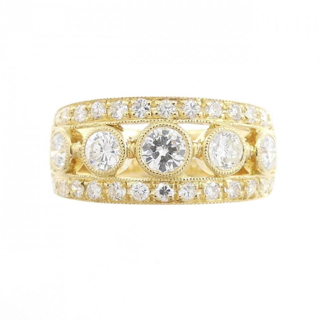K18YG DIAMOND RING: K18YG Diamond Ring Brand: Unbranded Type/Style: Diamond Ring Material: K18YG, Main Stone/Creation Natural Color: Yellow Gold Size: US 4 1/4 Accessories: None Accessories Notice: When purch