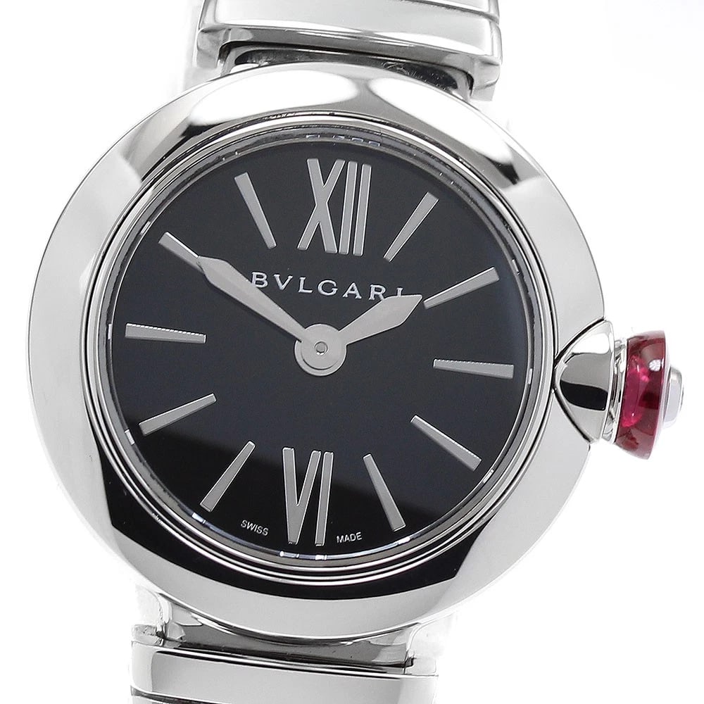 BVLGARI LE CHAIR BLACK DIAL QUARTZ WATCH: BVLGARI Le chair Black Dial Quartz Watch Brand: BVLGARI Type/Style: Wristwatch Material: Band Material Stainless Steel, Case Material Stainless Steel Color: Band Color Silver, Case Color Silver, Dial 