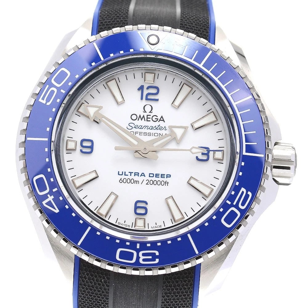 OMEGA SEAMASTER PLANET OCEAN ULTRA DEEP WATCH: OMEGA Seamaster Planet Ocean Ultra Deep Brand: OMEGA Type/Style: Wristwatch Material: Band Material rubber, Case Material Stainless Steel Color: Band Color blue-black, Case Color Silver, Dial Color wh
