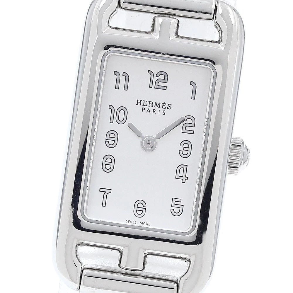 HERMES NANTUCKET SILVER DIAL QUARTZ WATCH: HERMES Nantucket Silver Dial Quartz Watch Brand: HERMES Type/Style: Wristwatch Material: Band Material Stainless Steel, Case Material Stainless Steel Color: Band Color Silver, Case Color Silver, Dial 