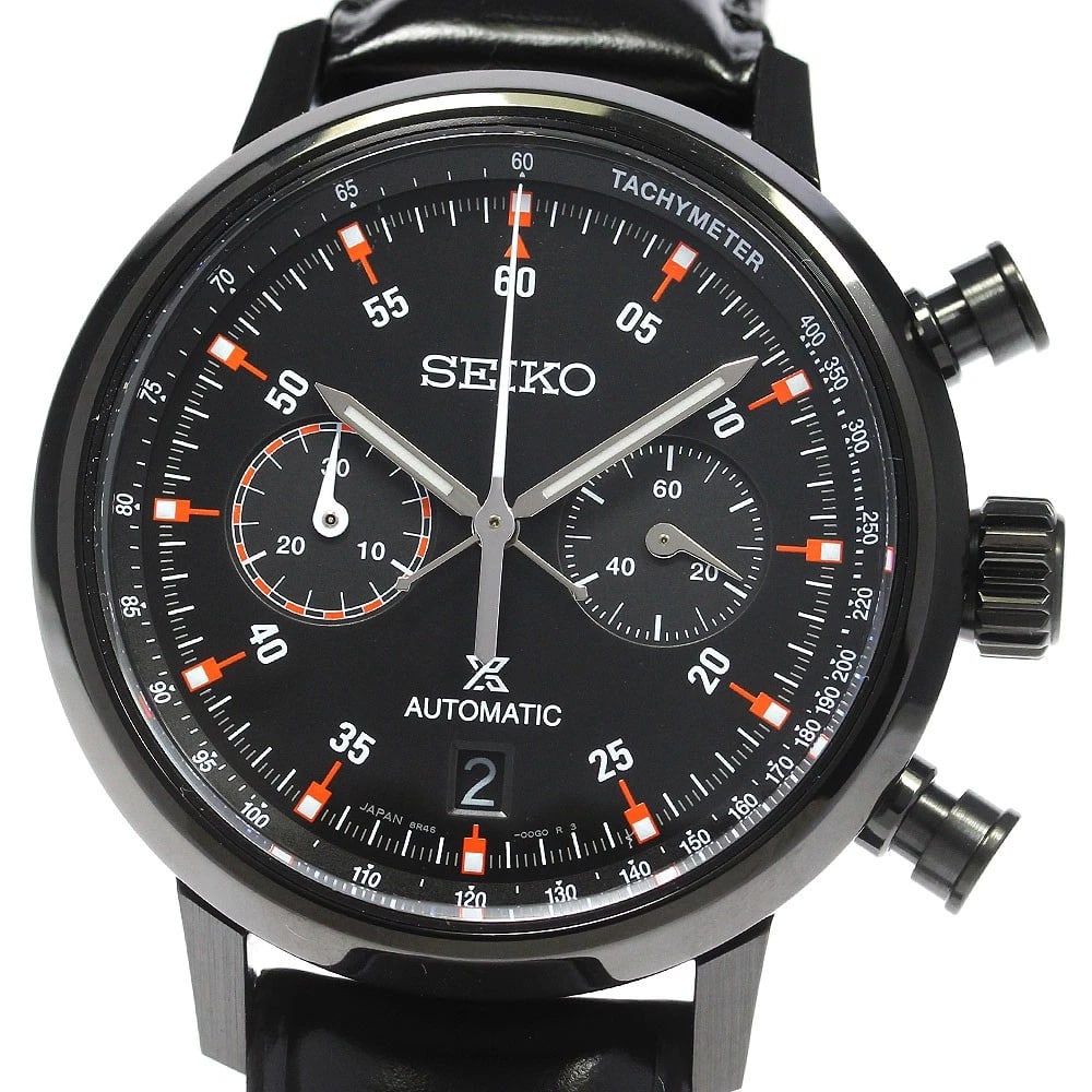 SEIKO PROSPEX SPEED TIMER LIMITED WATCH: SEIKO PROSPEX Speed Timer Limited Brand: SEIKO Type/Style: Wristwatch Material: Band Material leather, Case Material Stainless Steel Color: Band Color black, Case Color black, Dial Color black Size: C