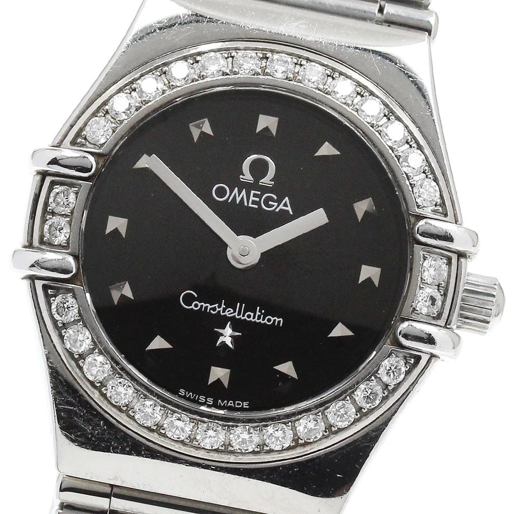 OMEGA CONSTELLATION MINI MY CHOICE DIAMOND BEZEL QUARTZ WATCH: OMEGA Constellation Mini My Choice Diamond Bezel Quartz Brand: OMEGA Type/Style: Wristwatch Material: Band Material Stainless Steel, Case Material Stainless Steel Color: Band Color Silver, Case Color 
