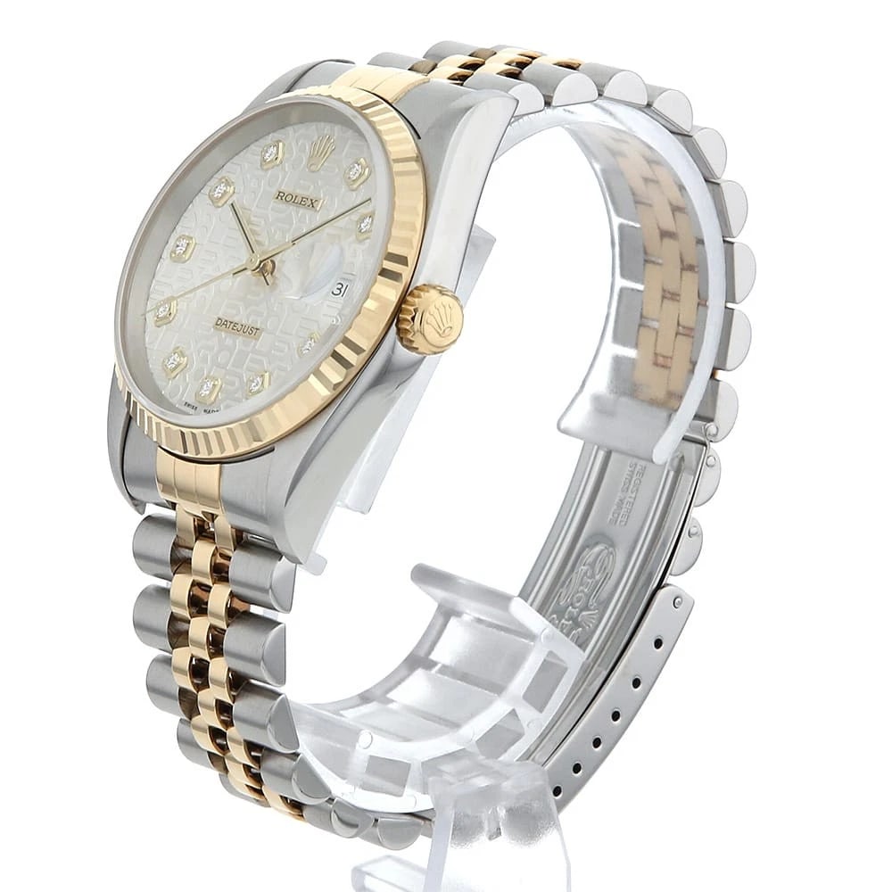 ROLEX SILVER CARVING COMPUTER WATCH - 2