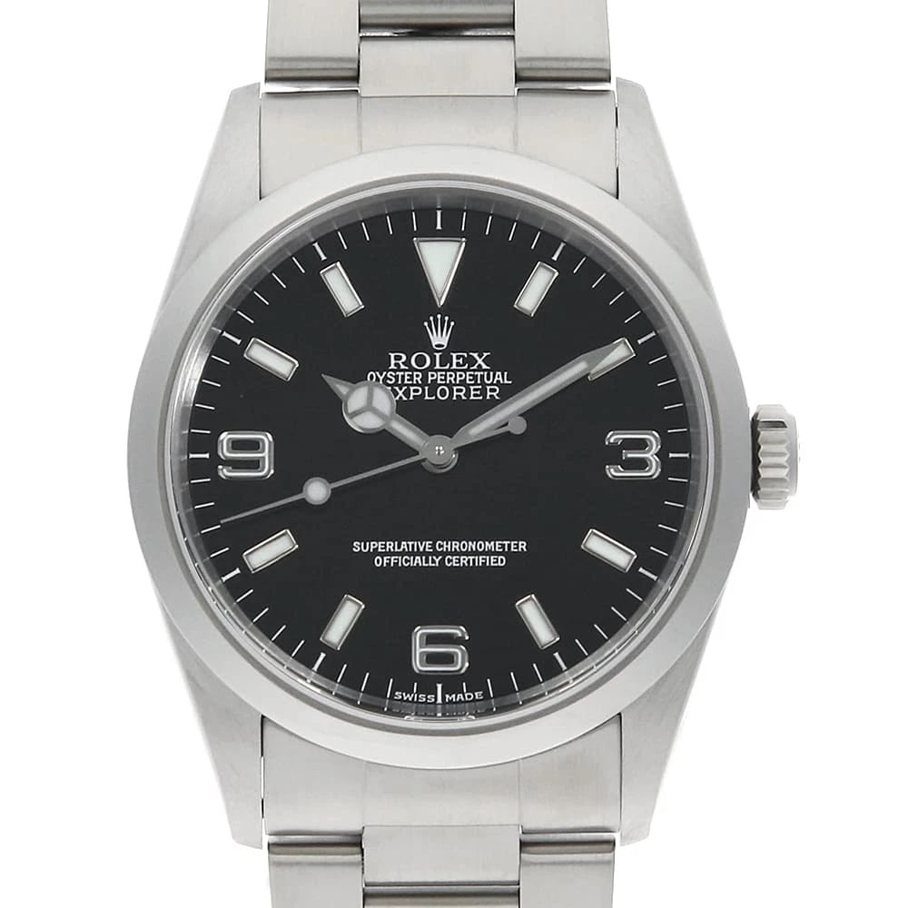 ROLEX EXPLORER BLACK WATCH: ROLEX Explorer black Brand: ROLEX Type/Style: Wrist watch Material: Band Material Stainless Steel, Case Material Stainless Steel Color: Dial Color Black Size: Case Size Case:W36mm Circumference of Wri