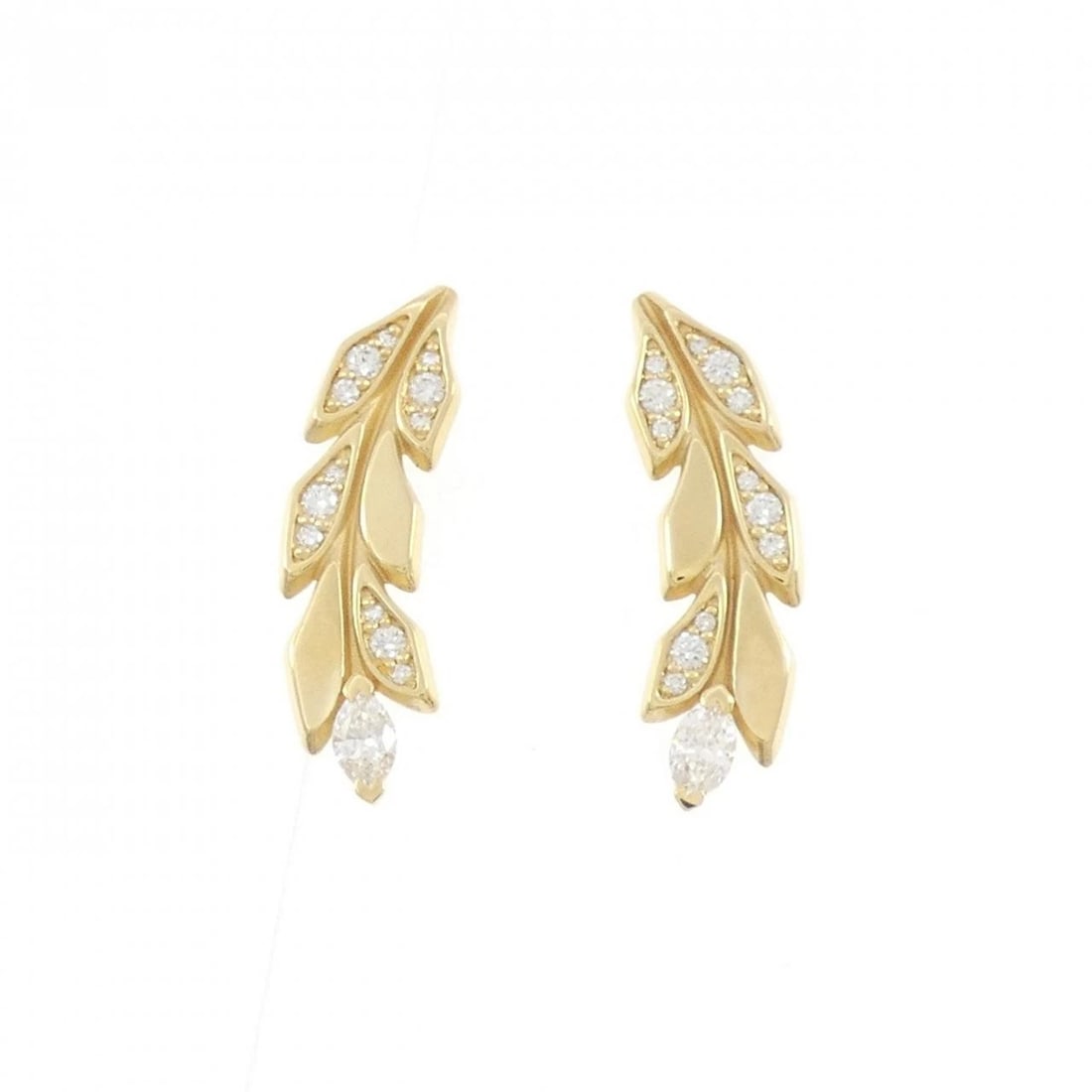 TIFFANY & CO. VINE CLIMBER PIERCE: TIFFANY & Co. Vine Climber Pierce Brand: TIFFANY&Co. Type/Style: Pierce/Earring Material: 750 yellow gold, Main Stone Natural Color: yellow gold Size: Actual Size Approx. Length x width: 22.2mm x