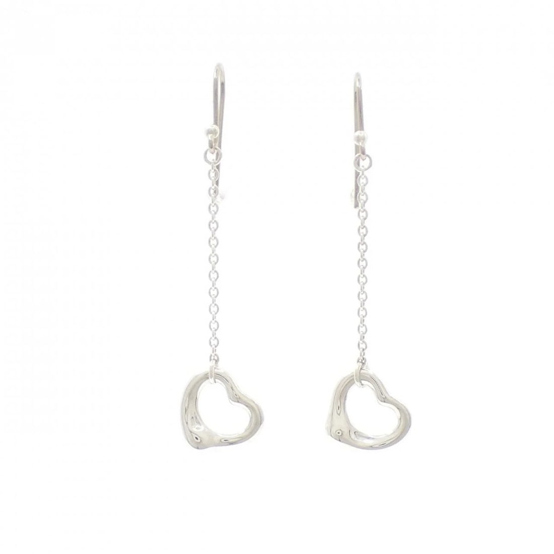 TIFFANY & CO. OPEN HEART DROP EARRINGS: TIFFANY & Co. Open Heart Drop Earrings Brand: TIFFANY&Co. Type/Style: TIFFANY&Co. Pierce/Earring Material: 925Silver, Color: Silver Size: Actual Size Approx. height x width: 48.2mm x 10.9mm Access