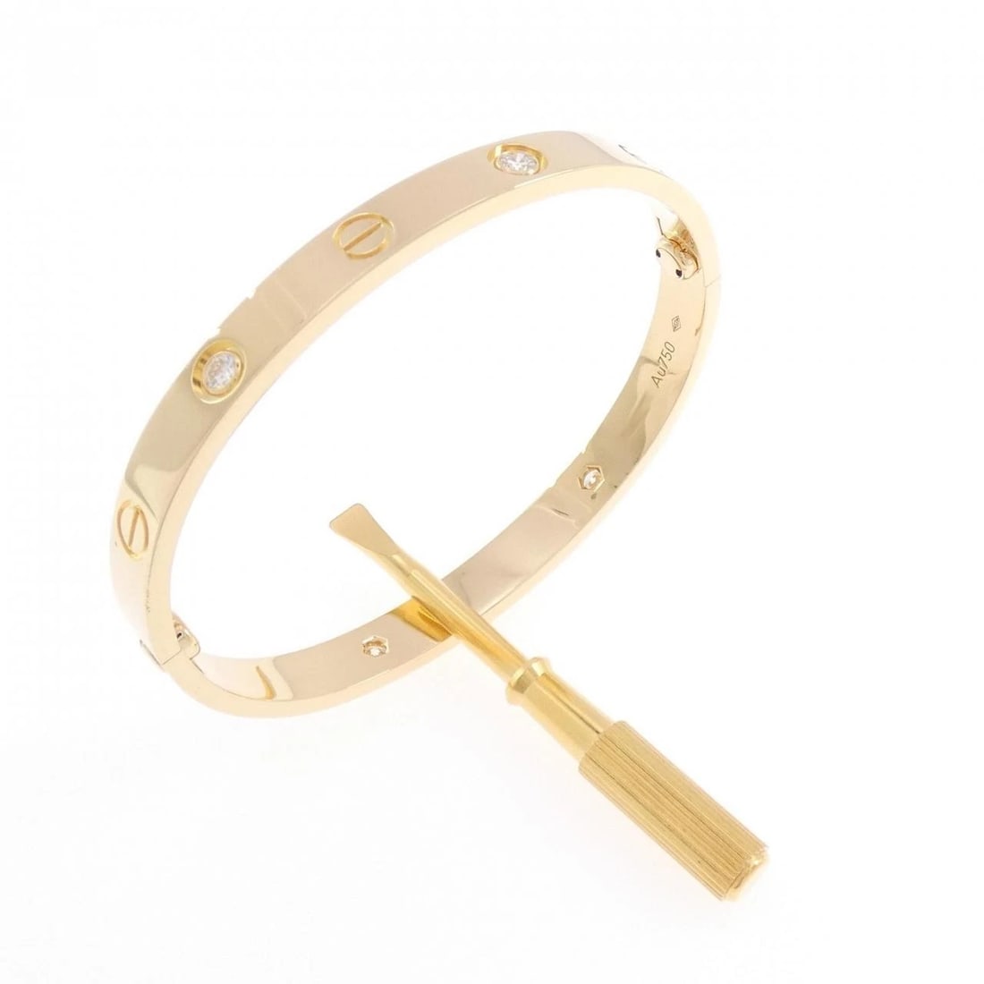 CARTIER LOVE BRACELET 4P: Cartier Love Bracelet 4P Brand: CARTIER Type/Style: Cartier Bracelets Material: 750 yellow gold, Main Stone Natural Color: yellow gold Size: Length 15.5cm (16) Actual Size Max width approx: 5.9mm