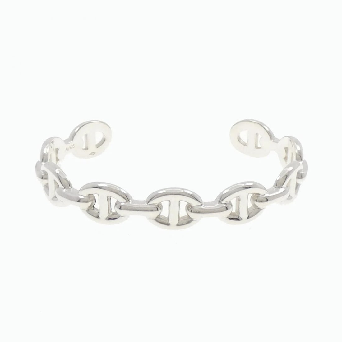 HERMES CHAINE D'ANCRE ENCHAINE BANGLE: Hermes Chaine d'Ancre Enchaine Bangle Brand: HERMES Type/Style: Hermes bracelet Material: 925Silver, Color: Silver Size: lentgh 16cm (SH) Actual Size Max width approx.: 10.0mm Accessories: None