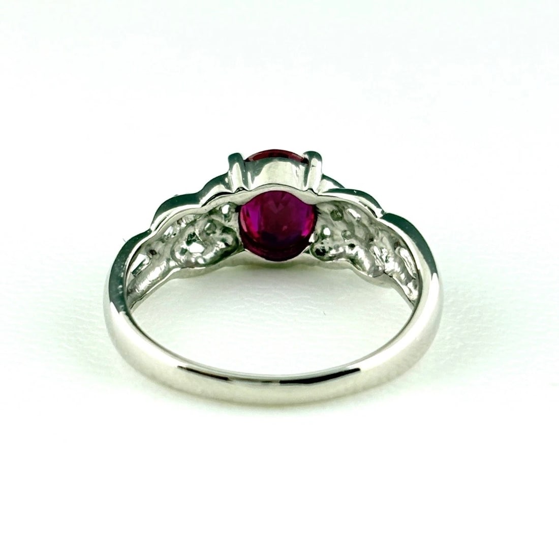 RUBY DESIGN RING PLATINUM MELEE DIAMOND - 4