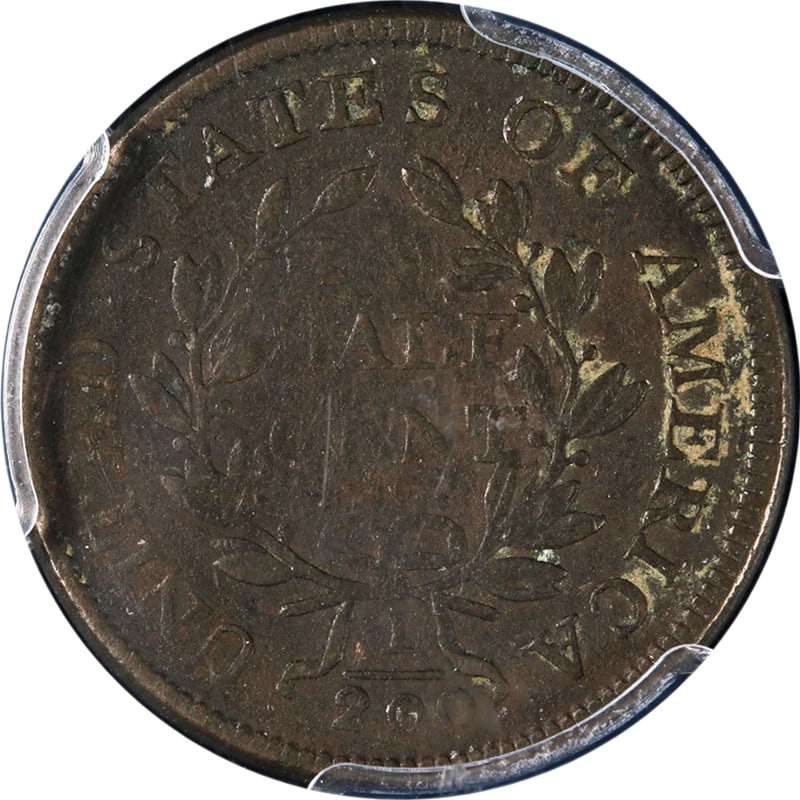 1805 HALF CENT SMALL 5, STEMS - 2