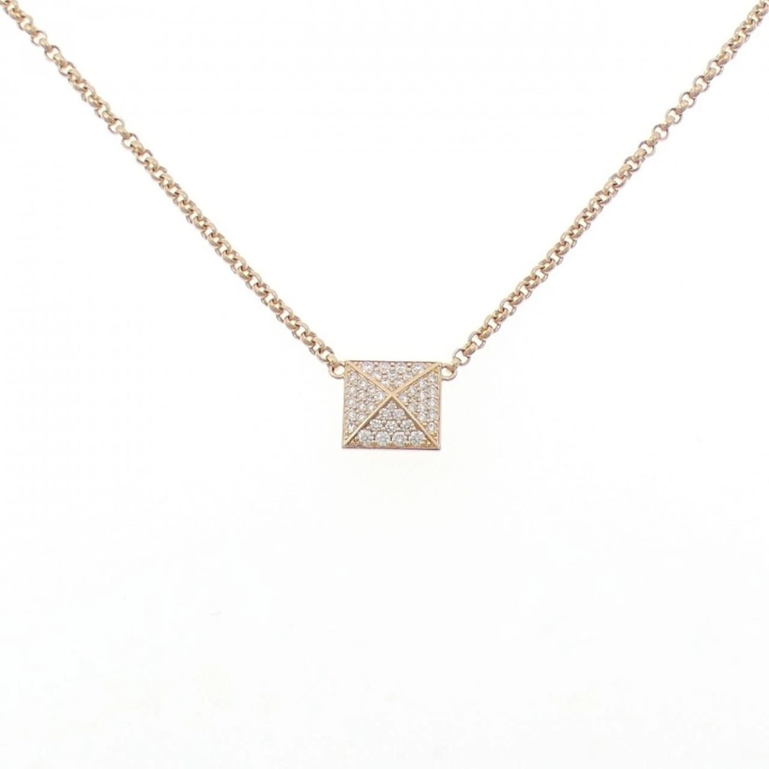 HERMES CLOU DE NECKLACE: Hermes Clou de Necklace Brand: HERMES Type/Style: Hermes Necklace Material: 750 Pink Gold, Main Stone Natural Color: Pink Gold Size: Lenght 43cm Pendant Length approx. x width approx.: 10.0mmx10.0mm C