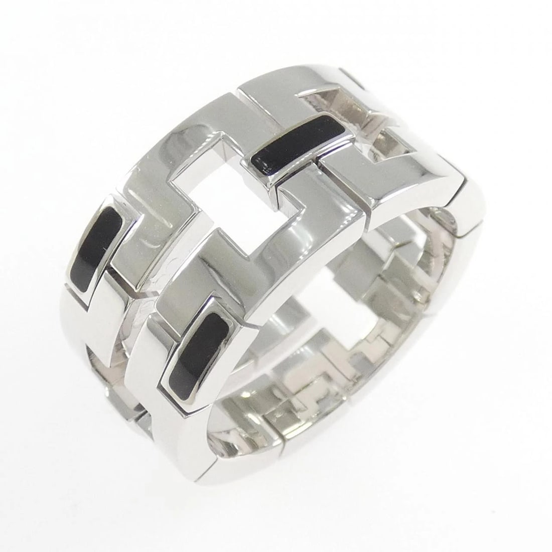 CARTIER PADLOCK RING: Cartier Padlock Ring Brand: CARTIER Type/Style: Cartier Ring Material: 750 white gold, Main Stone Resin Color: white gold Size: US 8 1/2 Accessories: None Accessories Notice: When purchasing