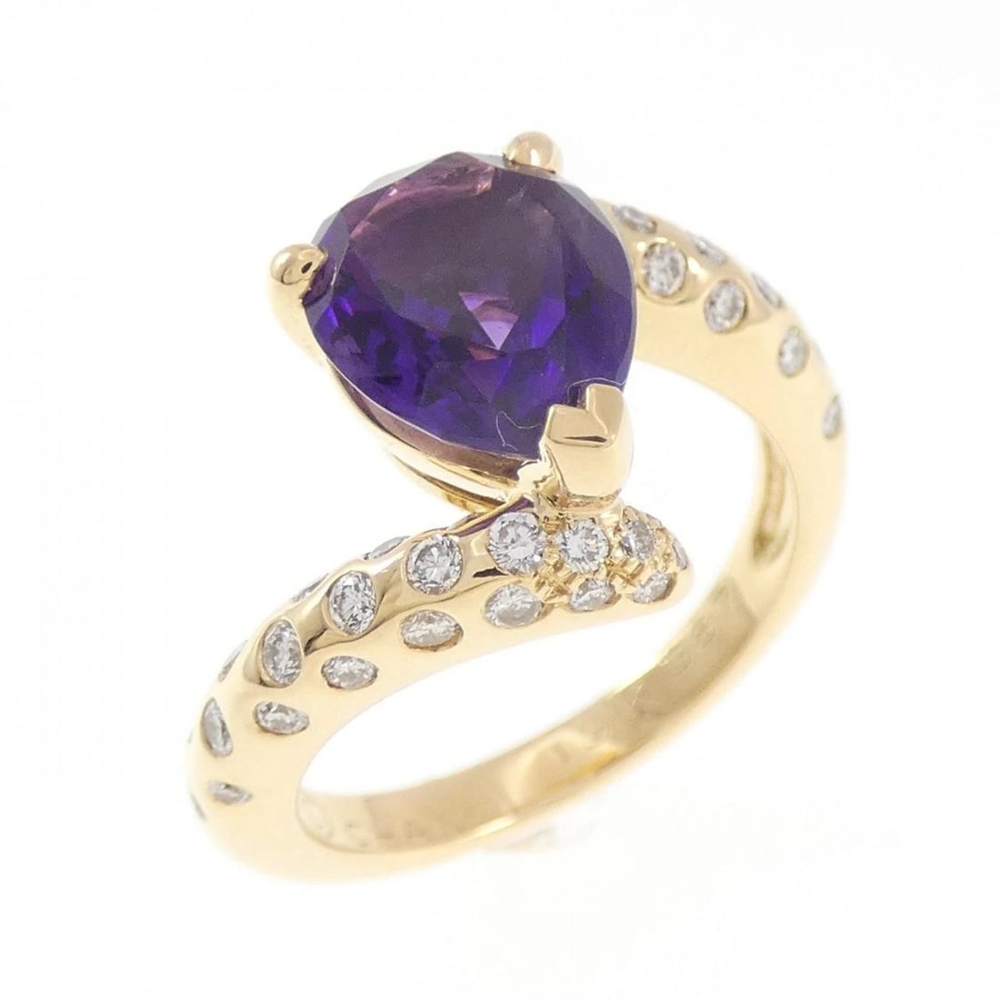 CHANEL VOLUTE RING: Chanel Volute Ring Brand: CHANEL Type/Style: Chanel Ring Material: 750 yellow gold, Main Stone Amethyst Secondary Stone Natural Color: yellow gold Size: US 6 1/4 Accessories: None Accessories Notice: