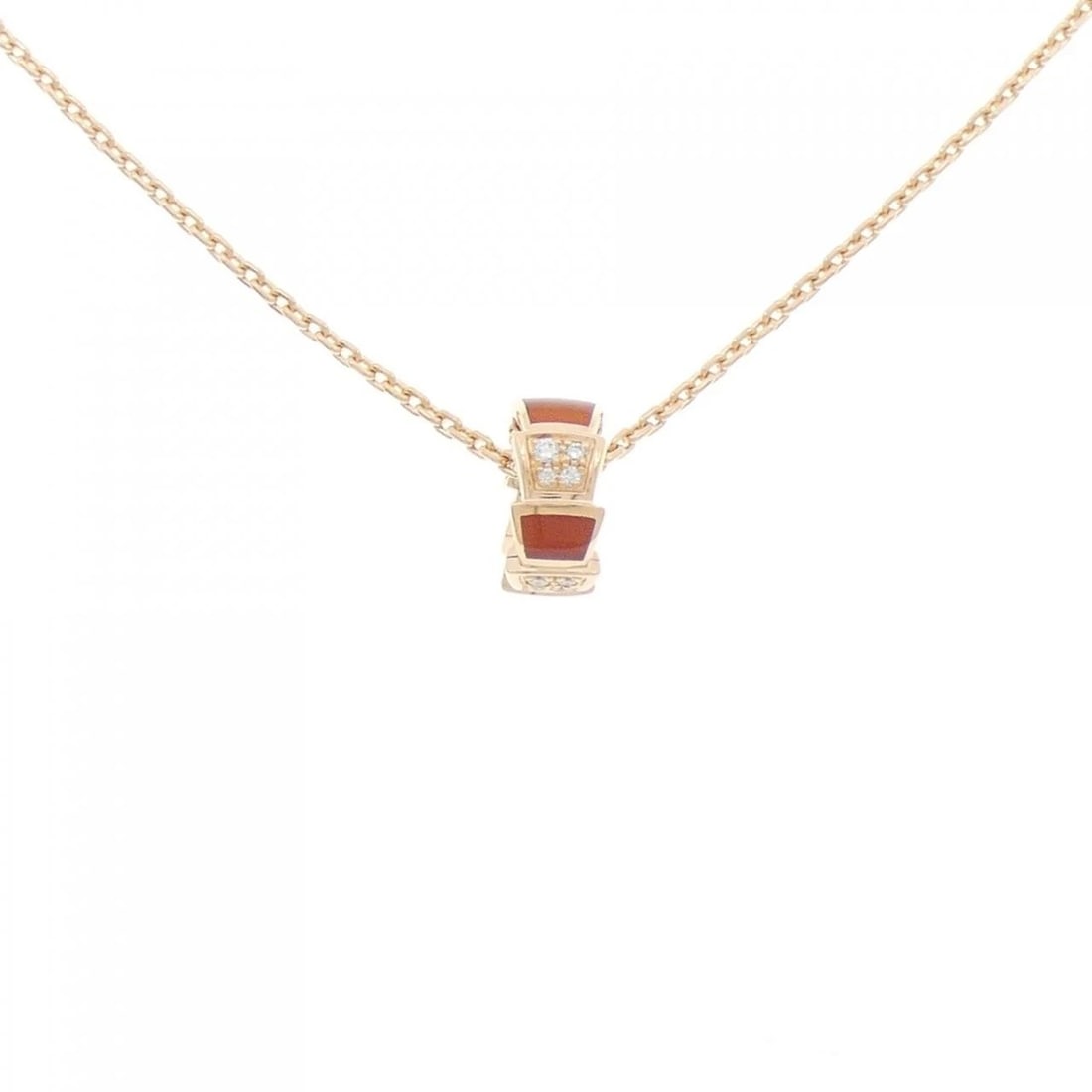 BVLGARI SERPENTI VIPER NECKLACE: Bvlgari Serpenti Viper Necklace Brand: BVLGARI Type/Style: Bulgari Necklace Material: 750 Pink Gold, Main Stone Carnelian Secondary Stone Natural Color: Pink Gold Size: Lenght 41?43cm Actual Size