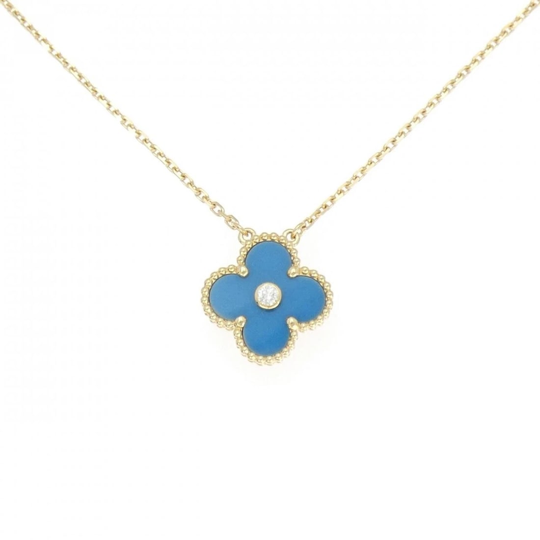 VAN CLEEF & ARPELS ALHAMBRA NECKLACE: Van Cleef & Arpels Alhambra Necklace Brand: Van Cleef & Arpels Type/Style: Van Cleef & Arpels Necklace Material: 750 Yellow Gold/Sable, Color: Yellow Gold/Sable Size: Lenght 37?42cm Actual Size Pendan